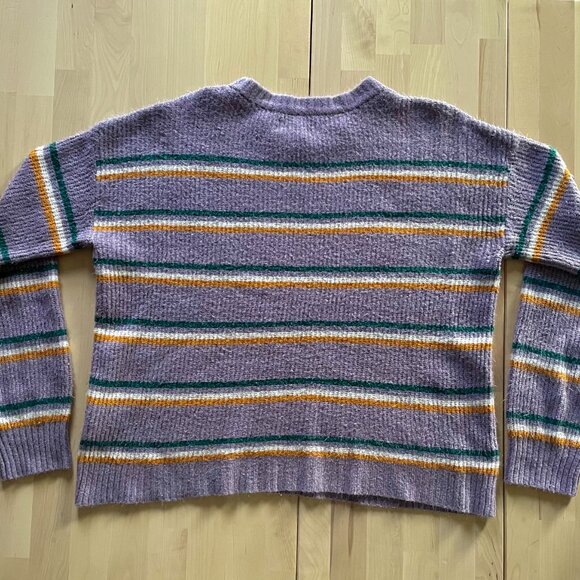 American Eagle Women's Purple Striped Boyfriend Fit Oversized Sweater size XS - Picture 4 of 6